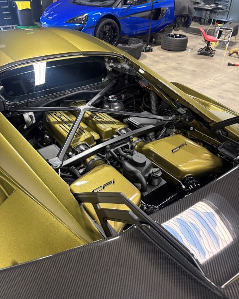 Lamborghini engine bay, engine bay detail by Heavenly Details